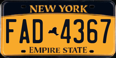 NY license plate FAD4367