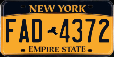 NY license plate FAD4372