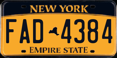 NY license plate FAD4384