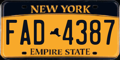 NY license plate FAD4387