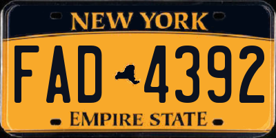 NY license plate FAD4392