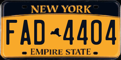 NY license plate FAD4404