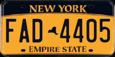 NY license plate FAD4405