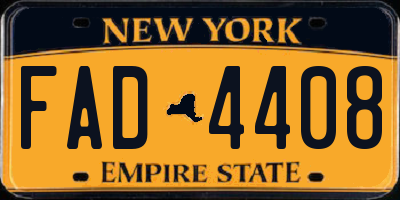 NY license plate FAD4408
