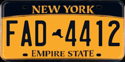 NY license plate FAD4412
