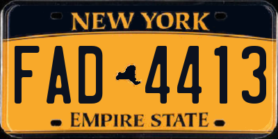 NY license plate FAD4413