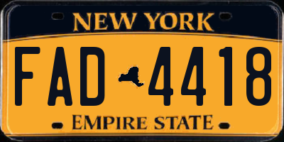 NY license plate FAD4418