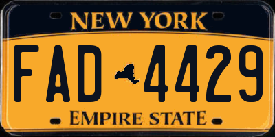NY license plate FAD4429