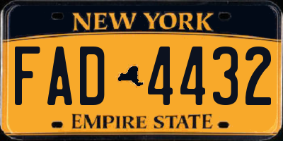 NY license plate FAD4432