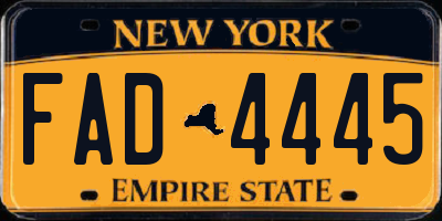 NY license plate FAD4445