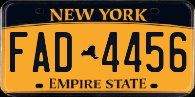 NY license plate FAD4456