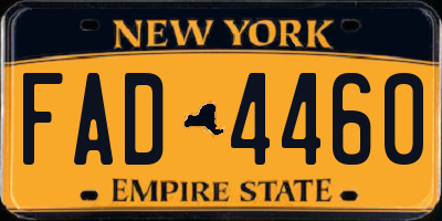 NY license plate FAD4460