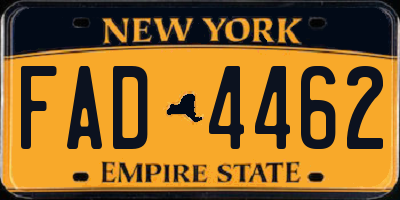 NY license plate FAD4462
