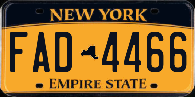 NY license plate FAD4466