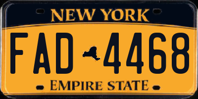NY license plate FAD4468