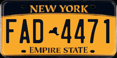 NY license plate FAD4471