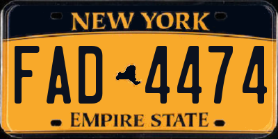 NY license plate FAD4474