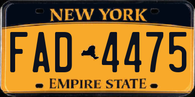 NY license plate FAD4475