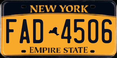 NY license plate FAD4506
