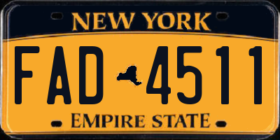 NY license plate FAD4511