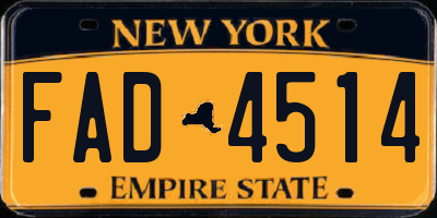 NY license plate FAD4514