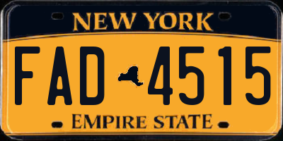 NY license plate FAD4515
