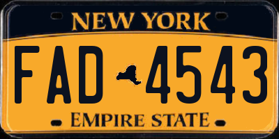 NY license plate FAD4543