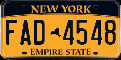 NY license plate FAD4548