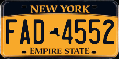 NY license plate FAD4552