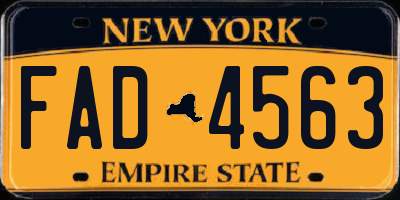 NY license plate FAD4563