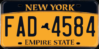 NY license plate FAD4584