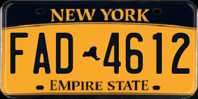 NY license plate FAD4612