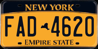 NY license plate FAD4620