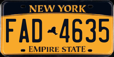 NY license plate FAD4635