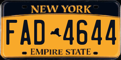 NY license plate FAD4644