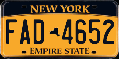 NY license plate FAD4652