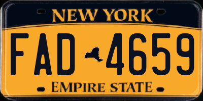 NY license plate FAD4659