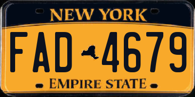 NY license plate FAD4679