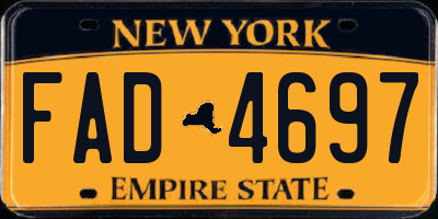 NY license plate FAD4697