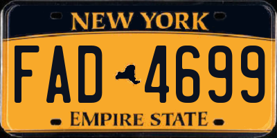NY license plate FAD4699
