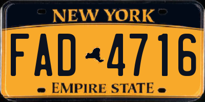 NY license plate FAD4716
