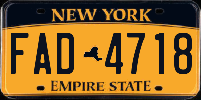 NY license plate FAD4718