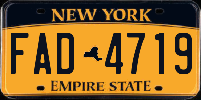 NY license plate FAD4719