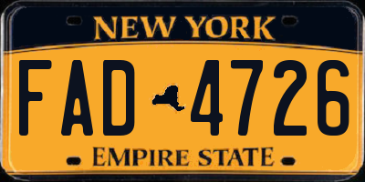 NY license plate FAD4726