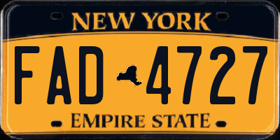 NY license plate FAD4727