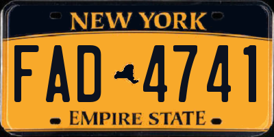 NY license plate FAD4741