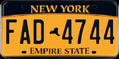 NY license plate FAD4744