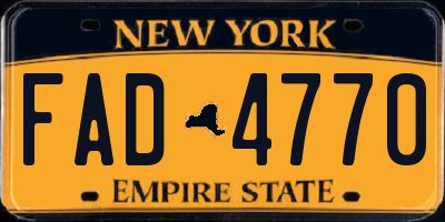 NY license plate FAD4770