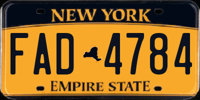 NY license plate FAD4784