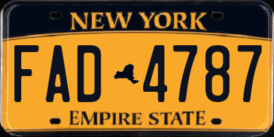 NY license plate FAD4787